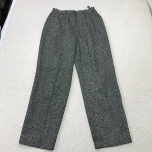 Vintage Silk Tweed Pants Womens 12 Doncaster Black White Business Preppy Grandma